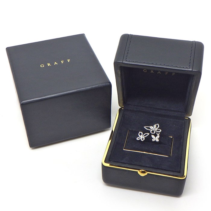 グラフ Graff GRAFF リング トリプル バタフライ シルエット RGR790 ダイヤモンド 0.45ct K18WG 6号 【中古】