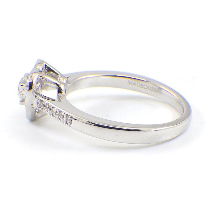 モーブッサン MAUBOUSSIN リング ラブタッチ ハート センターダイヤモンド 約0.15ct ダイヤモンド PT950 9.5号 【中古】