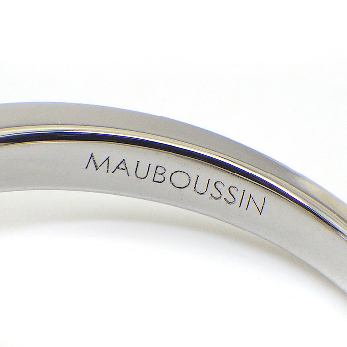 モーブッサン MAUBOUSSIN リング ラブタッチ ハート センターダイヤモンド 約0.15ct ダイヤモンド PT950 9.5号 【中古】