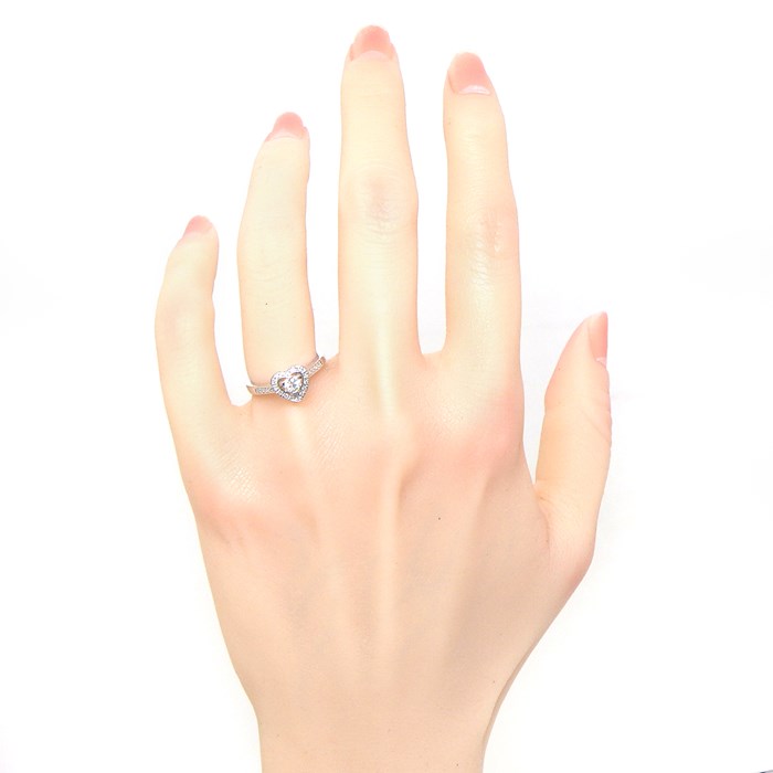 モーブッサン MAUBOUSSIN リング ラブタッチ ハート センターダイヤモンド 約0.15ct ダイヤモンド PT950 9.5号 【中古】