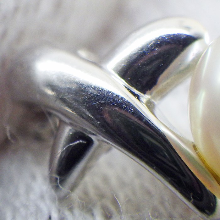 ミキモト MIKIMOTO ネックレス クロス 1ポイント パール 5.5mm珠 K18WG 【中古】