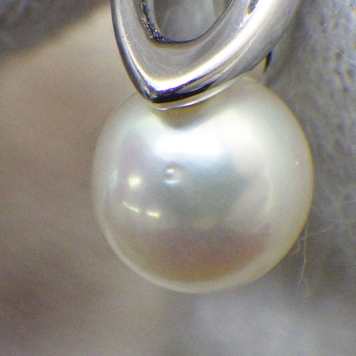 ミキモト MIKIMOTO ネックレス クロス 1ポイント パール 5.5mm珠 K18WG 【中古】