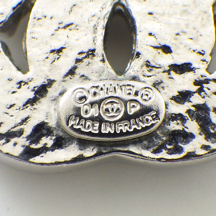 シャネル CHANEL ピアス ココマーク 01年製造 エメラルドカット ラインストーン メタル 【中古】