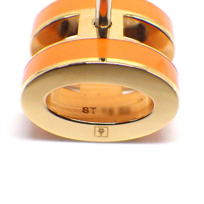 エルメス HERMES ピアス ポップアッシュ ミニ ポップH ピンク GP オレンジグラフティ ラッカー 【中古】