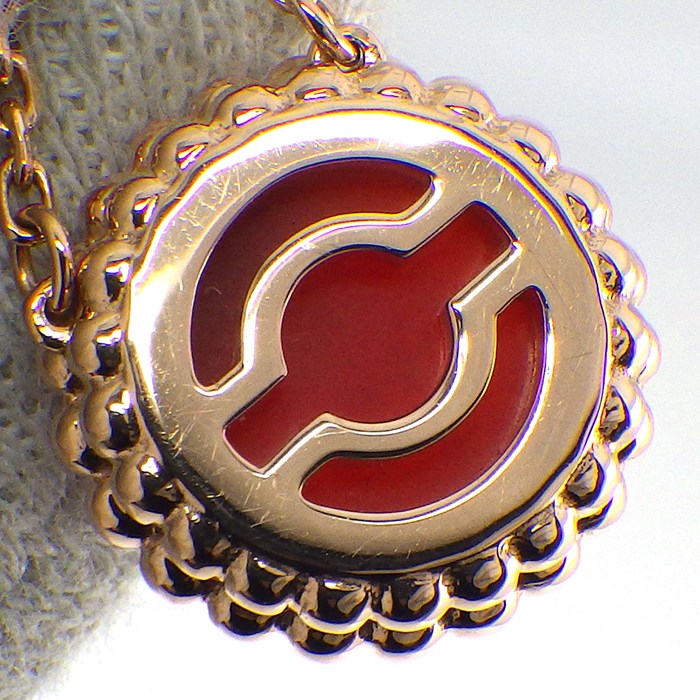 ヴァンクリーフ&アーペル Van Cleef & Arpels ネックレス ペルレ クルール VCARP4DO00 カボションカット カーネリアン K18PG 【中古】