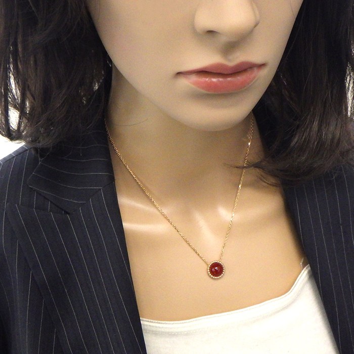 ヴァンクリーフ&アーペル Van Cleef & Arpels ネックレス ペルレ クルール VCARP4DO00 カボションカット カーネリアン K18PG 【中古】