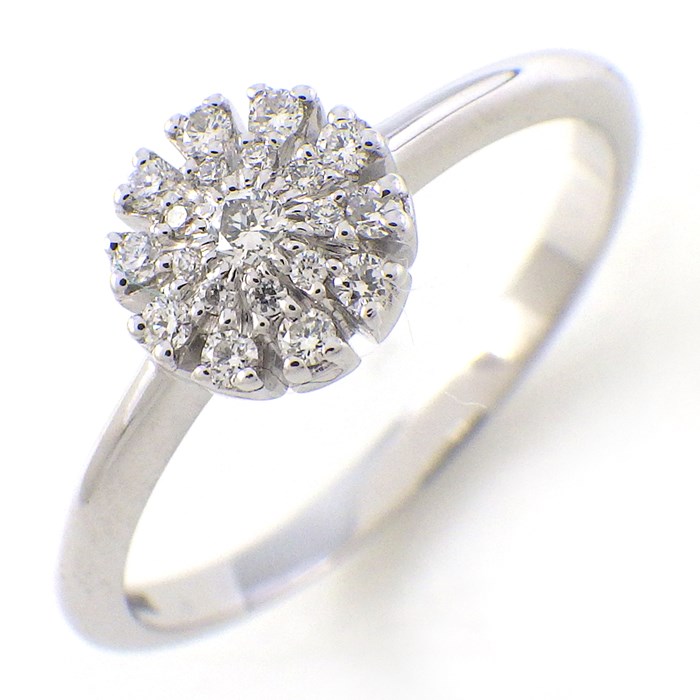 ダミアーニ DAMIANI リング マルゲリータ 6mm 20087071 フラワーモチーフ 20ポイント ダイヤモンド 0.10ct K18WG 8.5号 【中古】