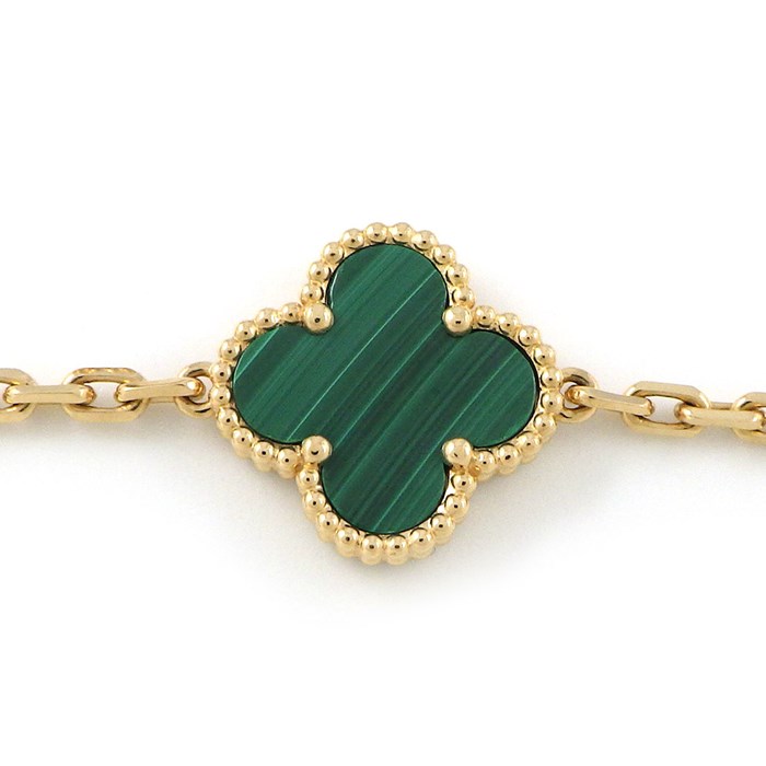ヴァンクリーフ＆アーペル Van Cleef & Arpels ブレスレット ヴィンテージアルハンブラ 5モチーフ VCARL80900 マラカイト K18YG 【中古】