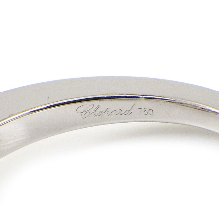ショパール Chopard リング ソーハッピー 82/6231/05 ハーフ エタニティ ムービング ダイヤモンド ピンク クリスタル K18WG 8.5号 【中古】