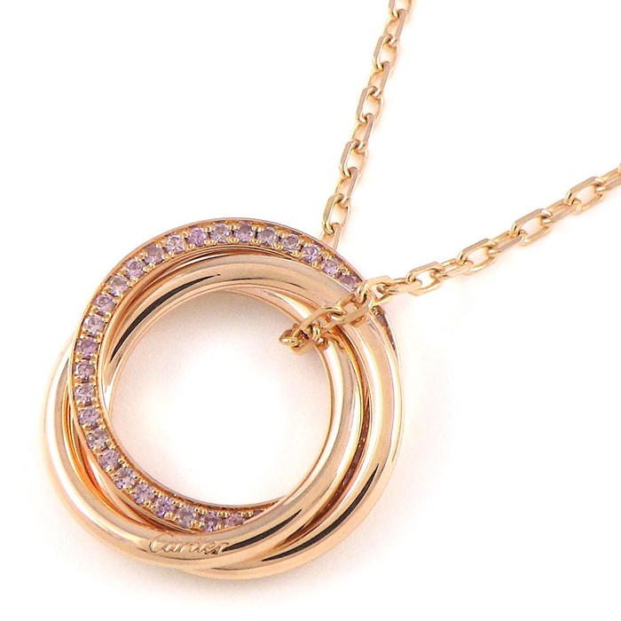 カルティエ Cartier ネックレス トリニティ ピンクサファイア K18PG 【中古】