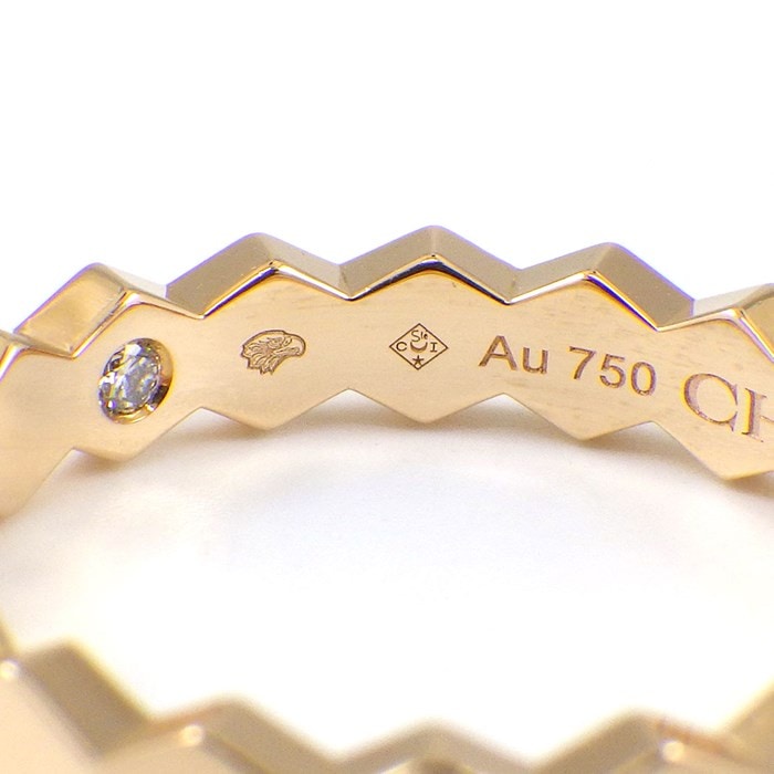 ショーメ Chaumet リング ビー マイ ラブ ハニカム 083359 幅4mmモデル 1ポイント ダイヤモンド 0.01ct K18PG 14号 / #54 【中古】