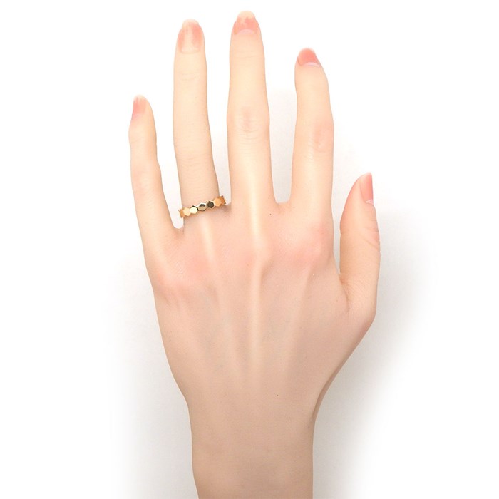 ショーメ Chaumet リング ビー マイ ラブ ハニカム 083359 幅4mmモデル 1ポイント ダイヤモンド 0.01ct K18PG 14号 / #54 【中古】