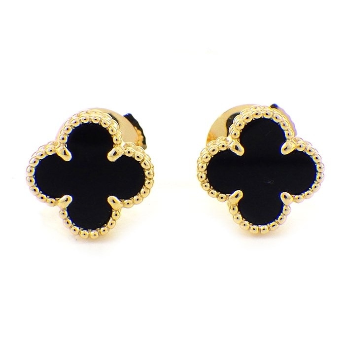 ヴァンクリーフ&アーペル Van Cleef & Arpels ピアス スウィートアルハンブラ VCARA44900 2023年最新型 オニキス K18YG 【箱・保付き】 【中古】