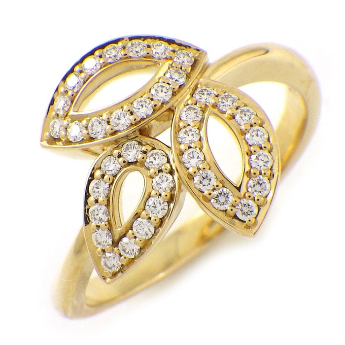 ハリーウィンストン HARRY WINSTON リング リリークラスター ミニ FRDYSM1MLC リーフ 37ポイント ダイヤモンド 計0.18ct K18YG 12.5号 【中古】