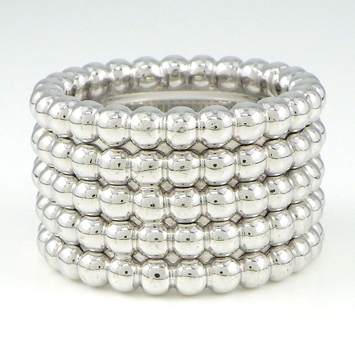 ヴァンクリーフ＆アーペル Van Cleef & Arpels リング ペルレ ゴールドパール 5連 K18WG 12号 / #52 【中古】