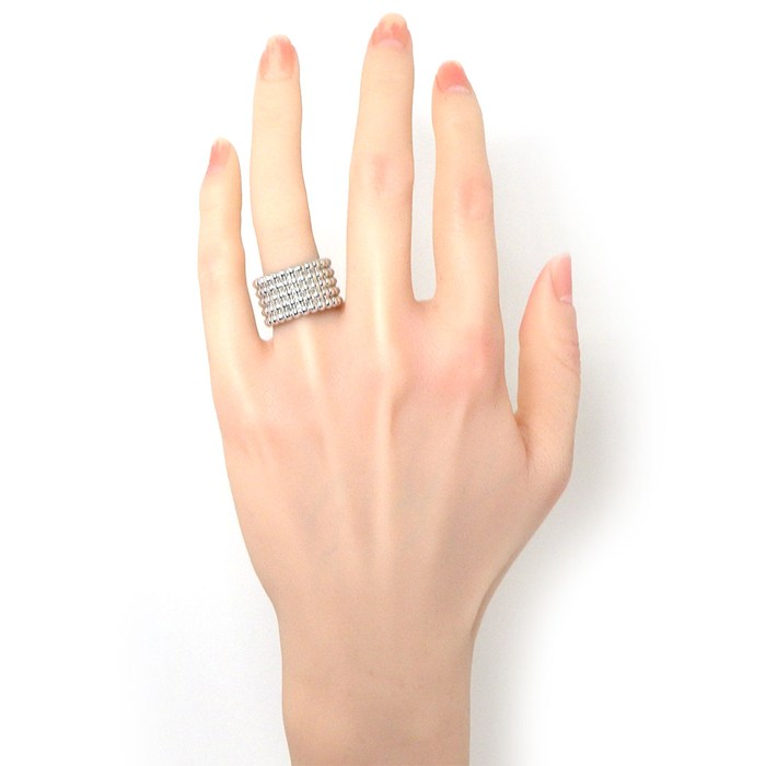 ヴァンクリーフ＆アーペル Van Cleef & Arpels リング ペルレ ゴールドパール 5連 K18WG 12号 / #52 【中古】