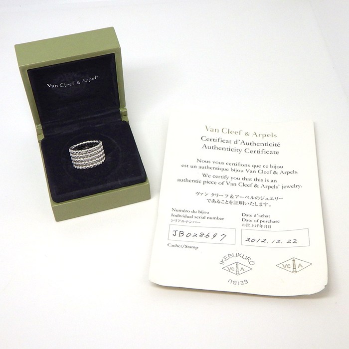 ヴァンクリーフ＆アーペル Van Cleef & Arpels リング ペルレ ゴールドパール 5連 K18WG 12号 / #52 【中古】