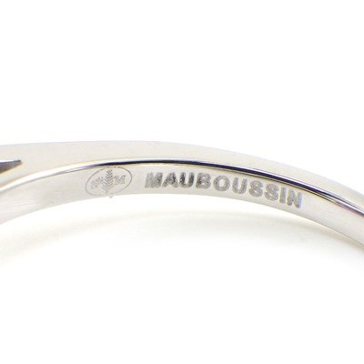 モーブッサン MAUBOUSSIN リング ベベ ダムール スクエアカット アメジスト ダイヤモンド K18WG 13号 【中古】
