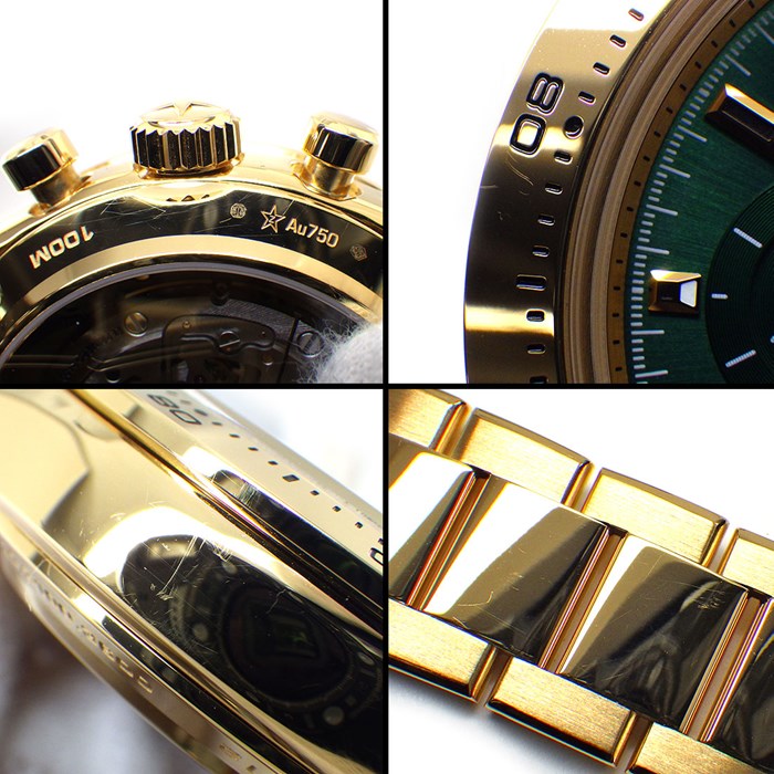 ゼニス ZENITH 腕時計 クロノマスター スポーツ YOSHIDA SPECIAL EDITION 30.3100.3600/56.M3100 グリーンラッカー文字盤 カレンダー クロノグラフ スモールセコンド K18YG 自動巻き 【箱・保付き】 【中古】