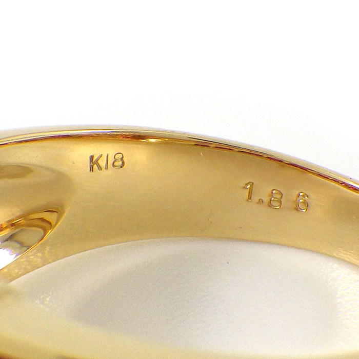 【ステップカットルビー ダイヤモンド】 リング ステップカット ルビー 計1.86ct ダイヤモンド 計0.36ct K18YG 16号 【中古】