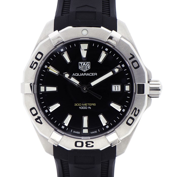 【タグ・ホイヤー TAG Heuer】腕時計 アクアレーサー WBD1110.FT8021 カレンダー 回転式ベゼル ブラック 黒 文字盤 SS ラバー クオーツアナログ 【箱・保付き】