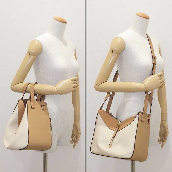 ロエベ LOEWE ショルダーバッグ ハンモックバッグ スモール 326.30KS35 デューン ウォームデザート クラシックカーフ 【中古】