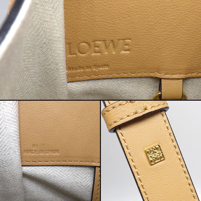 ロエベ LOEWE ショルダーバッグ ハンモックバッグ スモール 326.30KS35 デューン ウォームデザート クラシックカーフ 【中古】