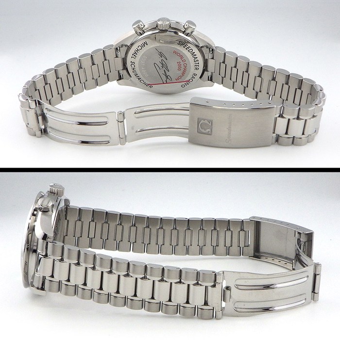 オメガ OMEGA 腕時計 スピードマスター 3517.30.00 レーシング ミハエル・シューマッハ 4000本限定モデル クロノグラフ タキメーター スモールセコンド シルバー 文字盤 SS 自動巻き 【箱・保付き】 【中古】