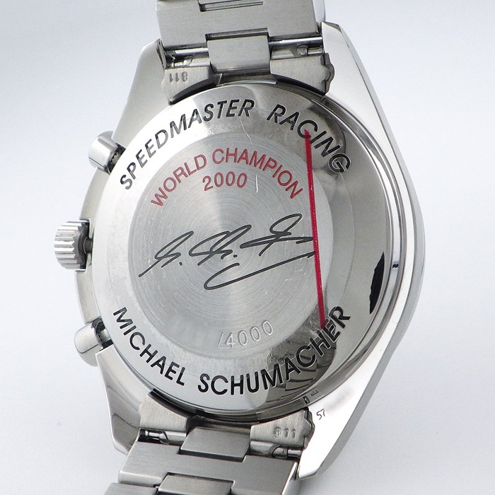 オメガ OMEGA 腕時計 スピードマスター 3517.30.00 レーシング ミハエル・シューマッハ 4000本限定モデル クロノグラフ タキメーター スモールセコンド シルバー 文字盤 SS 自動巻き 【箱・保付き】 【中古】