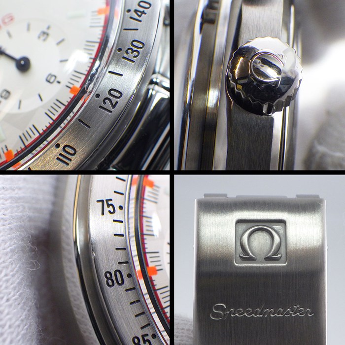 オメガ OMEGA 腕時計 スピードマスター 3517.30.00 レーシング ミハエル・シューマッハ 4000本限定モデル クロノグラフ タキメーター スモールセコンド シルバー 文字盤 SS 自動巻き 【箱・保付き】 【中古】