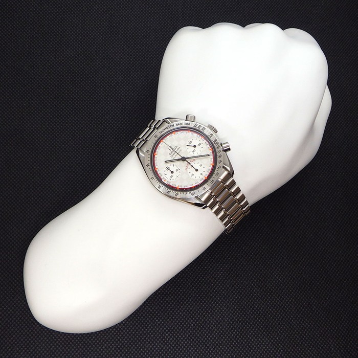 オメガ OMEGA 腕時計 スピードマスター 3517.30.00 レーシング ミハエル・シューマッハ 4000本限定モデル クロノグラフ タキメーター スモールセコンド シルバー 文字盤 SS 自動巻き 【箱・保付き】 【中古】