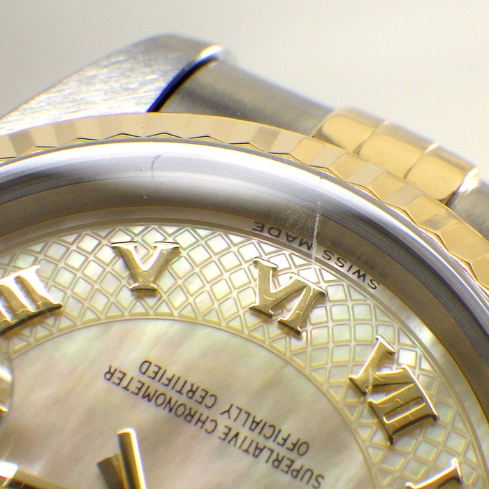 ロレックス Rolex 腕時計 レディ デイトジャスト 79173NRD K番 イエローシェル文字盤 ローマ数字インデックス デイト SS K18YG 自動巻き 【中古】