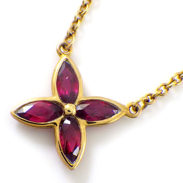 ティファニー Tiffany & Co. ネックレス ビクトリア スモール マーキスカット ルビー K18YG 【中古】