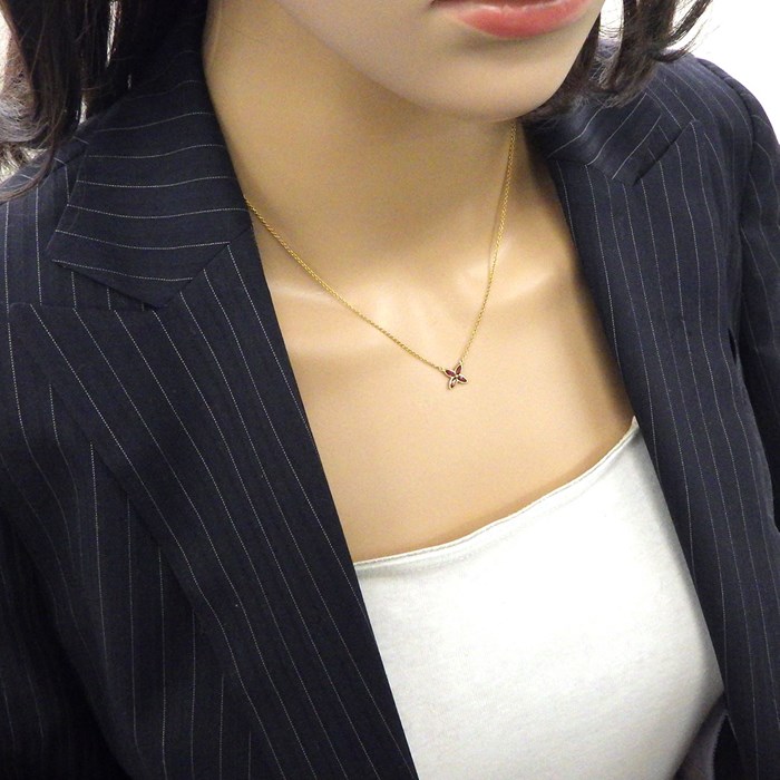 ティファニー Tiffany & Co. ネックレス ビクトリア スモール マーキスカット ルビー K18YG 【中古】