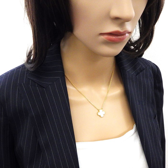 ヴァンクリーフ＆アーペル Van Cleef & Arpels ネックレス ヴィンテージアルハンブラ VCARA45900 ホワイト シェル K18YG 白 【中古】