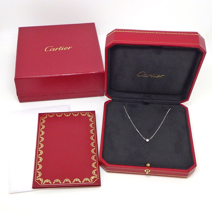 カルティエ Cartier ネックレス ダムール ハート ディアマン レジェ B7059300 1ポイント ダイヤモンド K18WG 【箱・保付き】 【中古】