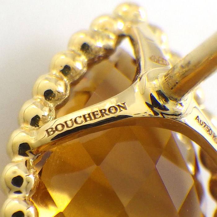 ブシュロン BOUCHERON ピアス セルパンボエム スタッズ スモール JCO01283 ドロップモチーフ シトリン K18YG 【箱・保付き】 【中古】