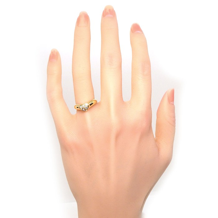  ティファニー Tiffany & Co. リング フレンドシップ ハートモチーフ 6ポイント ダイヤモンド K18YG 10号 【中古】