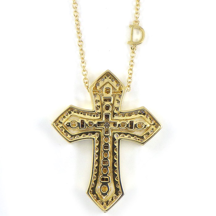 ダミアーニ DAMIANI ネックレス ベル エポック クラウン 20089533 クロス 剣 モチーフ パヴェ ダイヤモンド 計1.38ct K18YG / #L 【中古】