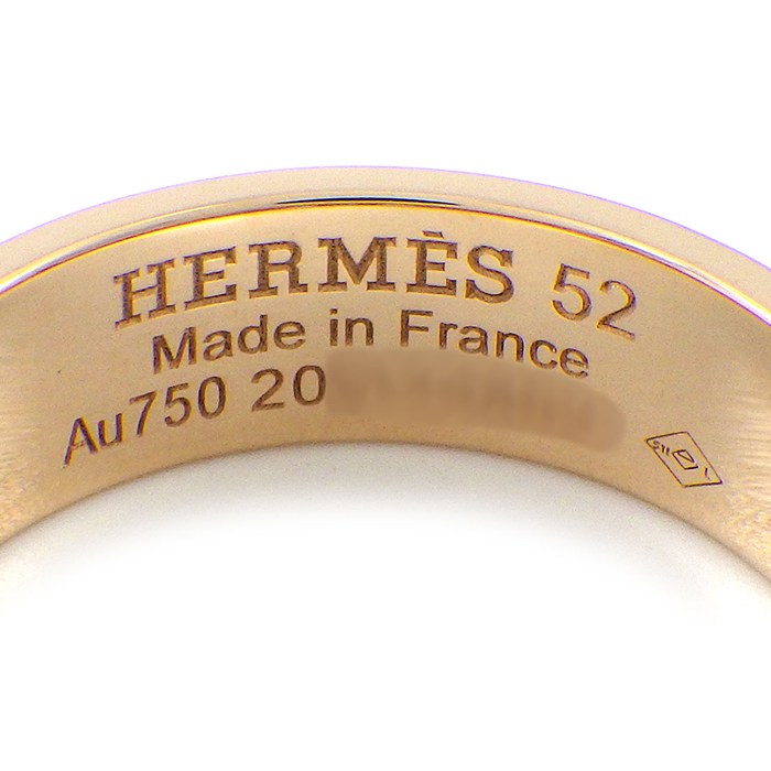 エルメス HERMES リング Hダンクル PM H115601B 27ポイント ダイヤモンド 計0.07ct K18PG 11.5号 / #52 【中古】
