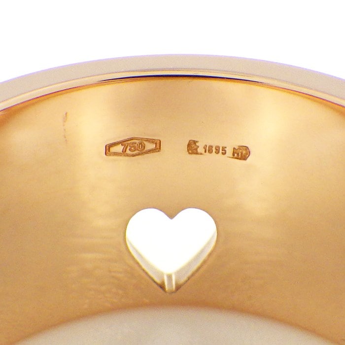 グッチ GUCCI リング アイコン アモール ワイド ハート ラージ GG ロゴ K18PG 8.5号 / #9 【中古】