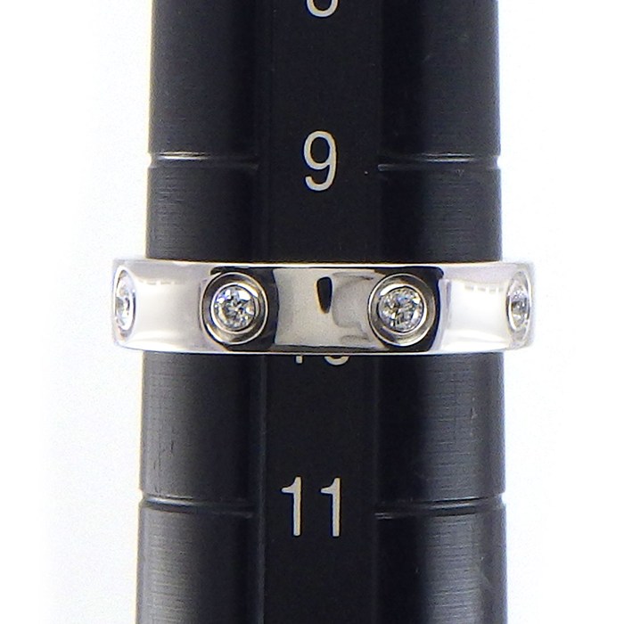 カルティエ Cartier リング ラブ スモールモデル SM B4050649 8ポイント ダイヤモンド 計0.19ct K18WG 10号 / #49 【中古】