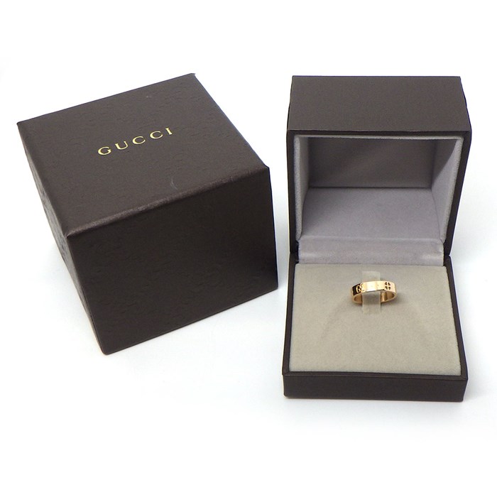 グッチ GUCCI リング アイコン アモール フォーエバー GG ロゴ K18PG 9号 / #9 【中古】