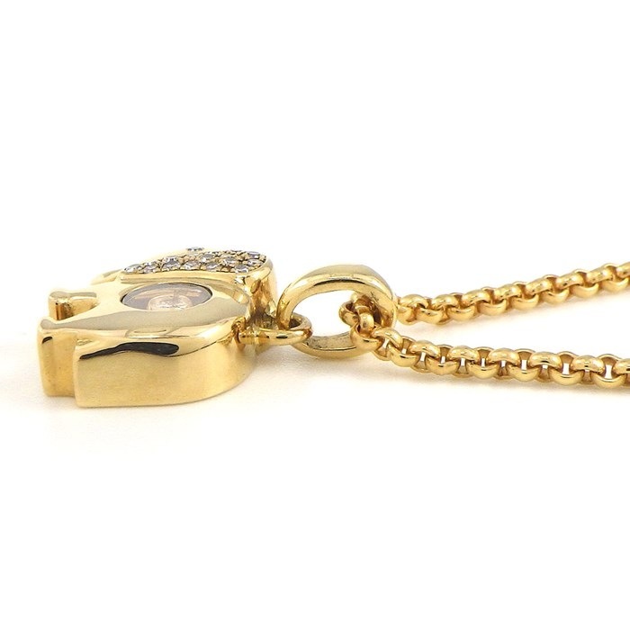 ショパール Chopard ネックレス ハッピーダイヤ エレファント 79/2277-20 ムービング ダイヤモンド K18YG 【中古】