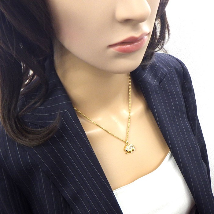 ショパール Chopard ネックレス ハッピーダイヤ エレファント 79/2277-20 ムービング ダイヤモンド K18YG 【中古】