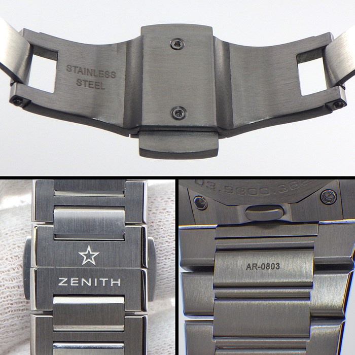 ゼニス ZENITH 腕時計 デファイ スカイライン スケルトン 03.9300.3620/79.I001 スモールセコンド 裏スケ 夜光インデックス 夜光針 ブルー スケルトン文字盤 SS 自動巻き 【箱・保付き】 【中古】