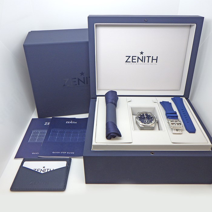 ゼニス ZENITH 腕時計 デファイ スカイライン スケルトン 03.9300.3620/79.I001 スモールセコンド 裏スケ 夜光インデックス 夜光針 ブルー スケルトン文字盤 SS 自動巻き 【箱・保付き】 【中古】