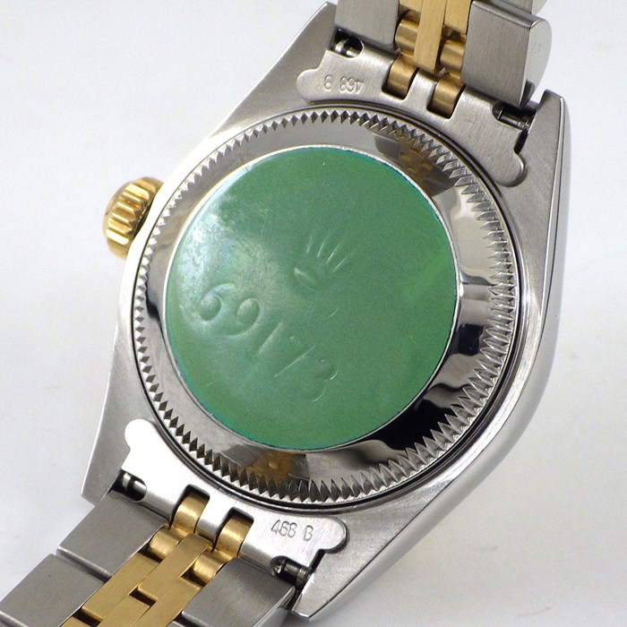 ロレックス Rolex 腕時計 デイトジャスト 69173 W番 1994年-1995年 ローマンインデックス ホワイト文字盤 フルーテッドベゼル ジュビリーブレス K18YG SS 自動巻き 【箱・保付き】 【中古】