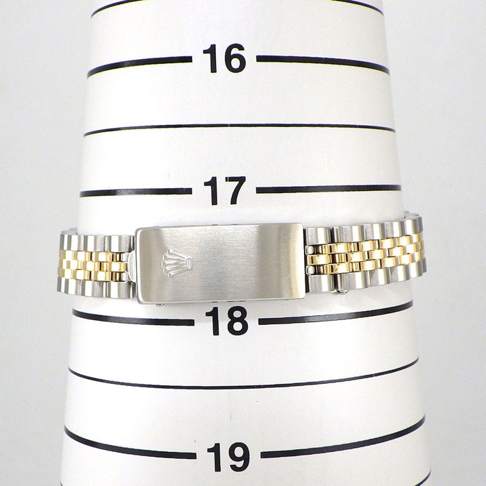 ロレックス Rolex 腕時計 デイトジャスト 69173 W番 1994年-1995年 ローマンインデックス ホワイト文字盤 フルーテッドベゼル ジュビリーブレス K18YG SS 自動巻き 【箱・保付き】 【中古】