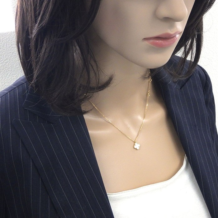 ヴァンクリーフ＆アーペル Van Cleef & Arpels ネックレス スウィートアルハンブラ VCARF69100 ホワイト シェル K18YG 【中古】